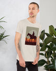 Unisex t-shirt featuring a cowboy silhouette on horseback, perfect for a relaxed and stylish look in soft, lightweight fabric.